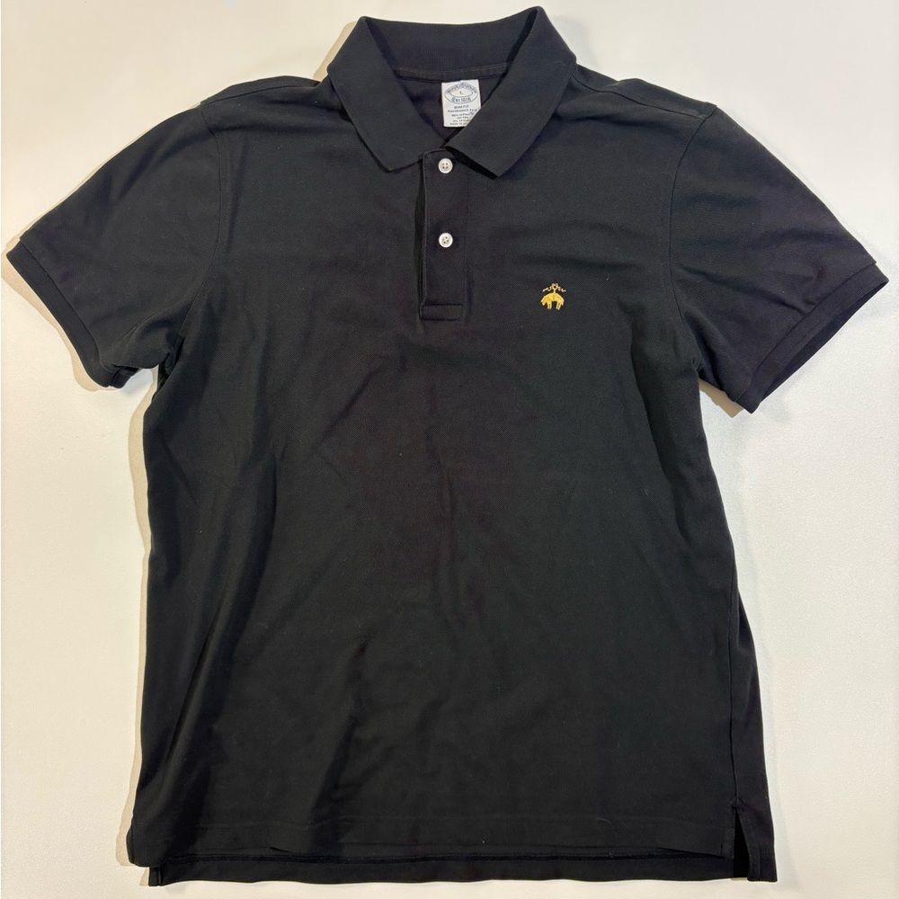 Brooks Brothers Black Polo Shirt with Gold Logo